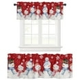 thumbnail image 5 of Christmas Window Curtain Valance for Kitchen Bedroom, Cute Snowmen Snowflakes Christmas Tree Decor Red Short Curtain Valance Rod Pocket for Bathroom Living Room,57"W x 21.7"L, 1 Panel, 5 of 9