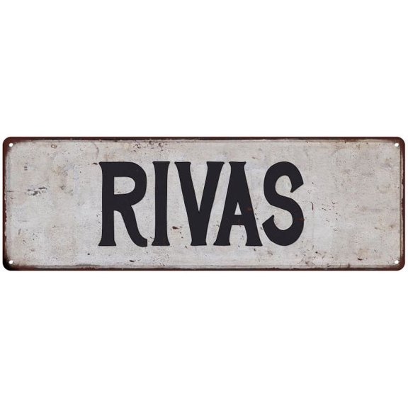 RIVAS Vintage Look Rustic Chic Metal Sign 6x18 106180036269