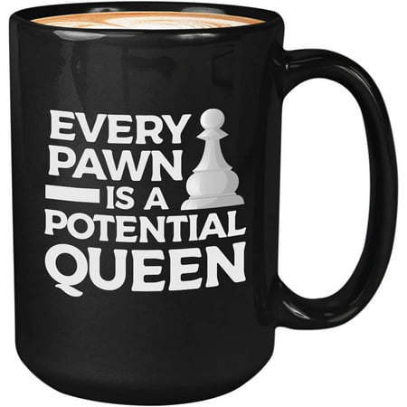 

Chess Coffee Mug - Always 3 Moves Ahead - Chess Lovers Play Hobbies Athletics Coaches Powerful Competition Player -Every Pawn Is A Potential Queen 11 Oz