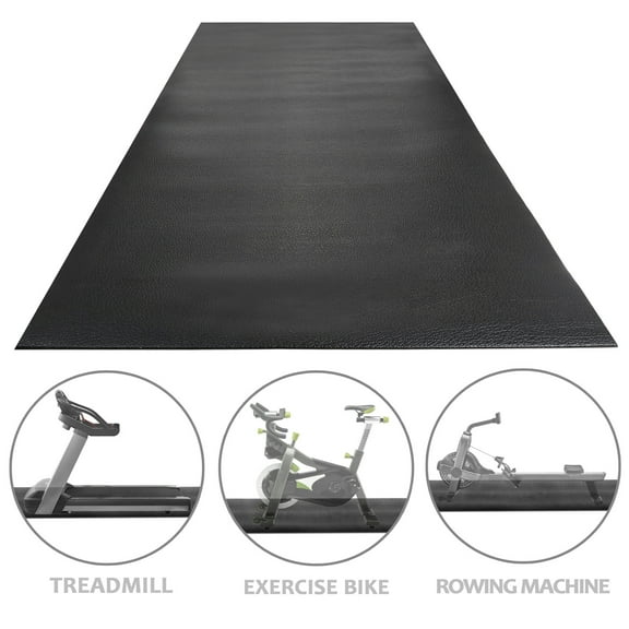 YEXJ 8 x 3FT High-Density Exercise Mat Gym Bike Floor Protector Treadmill Mat PVC