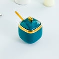 thumbnail image 4 of Ceramic Spice Box Green, Ceramic Sugar Bowl Container with Lid and Spoon Seasoning Box Ceramic Condiment Pot Condiment Jar for Coun, Ceramic Spice Box (With Spoon), 4 of 8