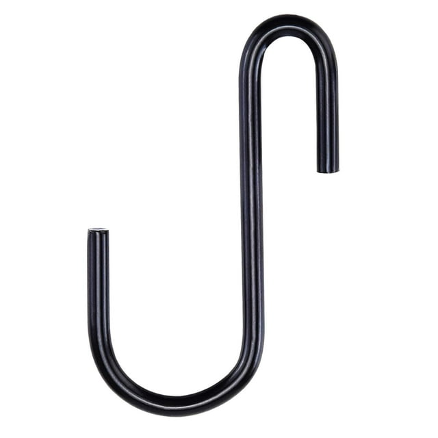 6 ganchos negros en forma de S para colgar plantas, ganchos de metal para colgar, ganchos pequeños en forma de S para colgar resistentes, duraderos