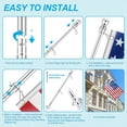 thumbnail image 5 of Upgraded Flag Pole Kit w/ 2-Position Bracket Holder & w/Spinning Rings - 5FT to 6Ft 1" Metal Flagpole Kit for 3x5 & 4x6 American Flag - Yard House Wall Mount Flag Pole for Residential (5, 5 of 7