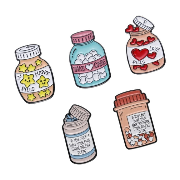 KCAHPAN 5Pieces Cartoon Lapel Pin Nurse Doctor Badges Enamel Pin Funny Brooch Pin
