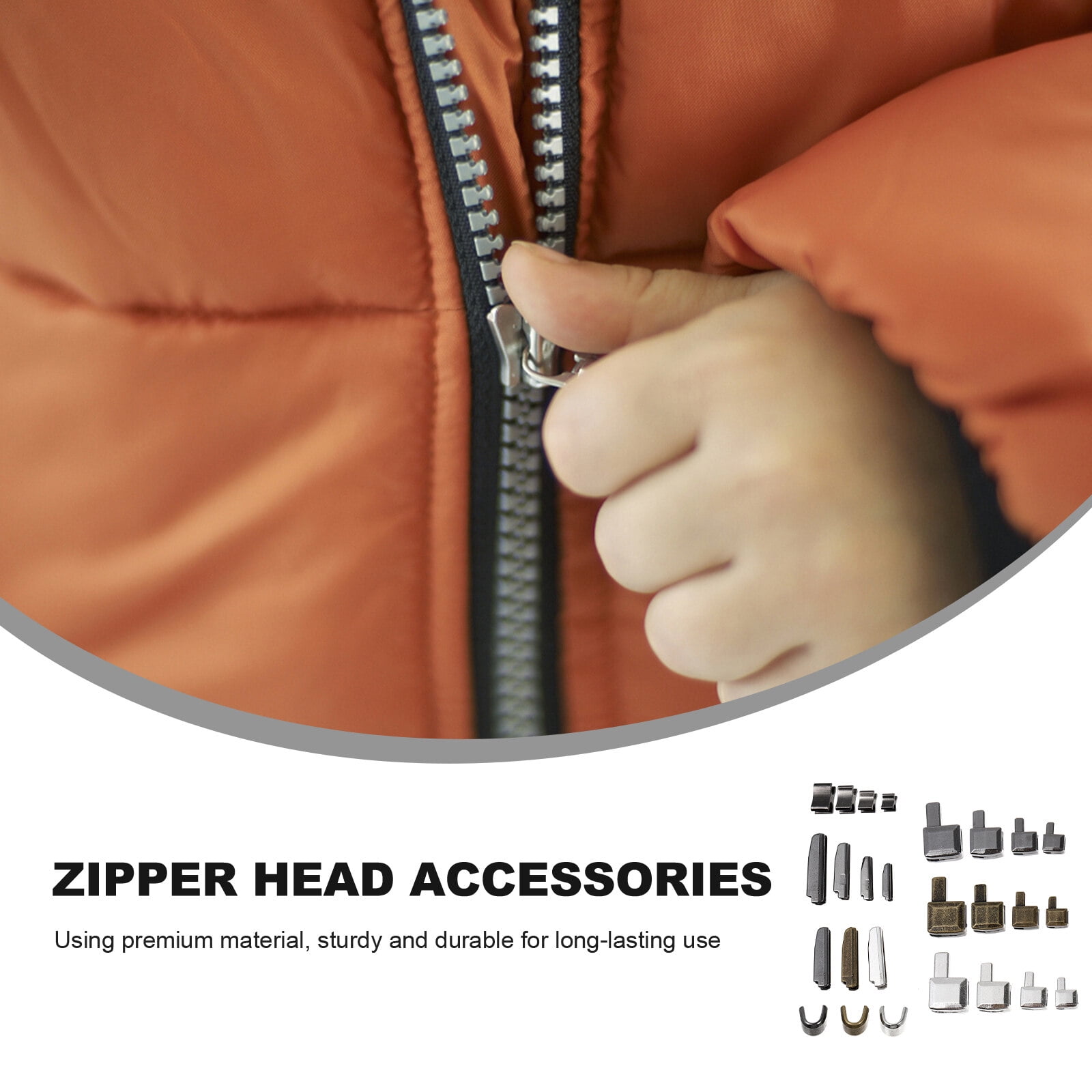 24 Set DIY Zipper Stopper Metal Retainer Accessories Zipper Head  Replacement