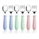 thumbnail image 1 of 6 Pcs Xtellar Acero Inoxidable Bebés Kit Cubiertos Cuchara Tenedor, 1 of 3
