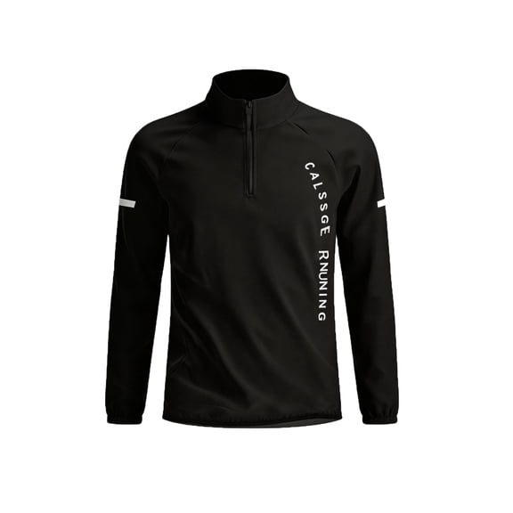 LTTVQM Mens Quarter Zip Pullover Running Shirt Long Sleeve Quick Dry Athletic Workout Summer Sport Fashion Shirts Black M