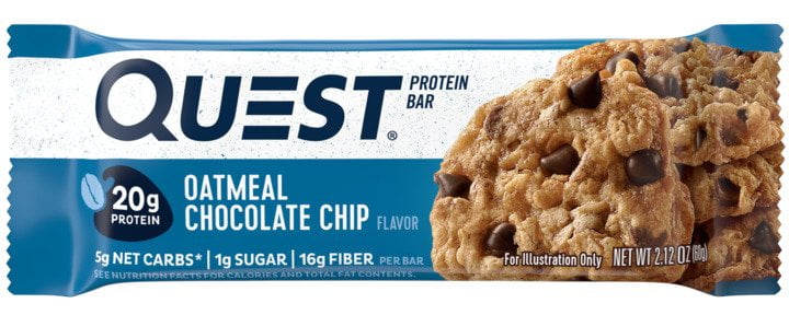 Quest Protein Bar, Oatmeal Chocolate Chip, 20g Protein, 1 Ct