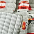 thumbnail image 2 of Lush Decor Fire Truck Throw Blanket, Red & Gray, 50" W x 60" L - Toddler Blanket - Reversible Stripe Print Quilted Throw for Kids Room, 2 of 5