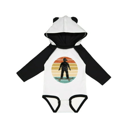 

Inktastic Skateboarding Retro Sunset Skateboarder Gift Baby Boy Long Sleeve Bodysuit