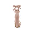thumbnail image 2 of BLISSFUL STEP Women's Lace Up Platform Block Heel Sandals Dust Pink 7, 2 of 7