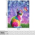 thumbnail image 2 of Cat Blanket Cute Colorful Cat with Butterfly Throw Blanket Cat Gifts for Cat Lovers Girls Super Warm Soft Plush Lightweight Fleece Flannel Blanket Winter Couch Bedding Blanket for Kids Women 60"x80", 2 of 6