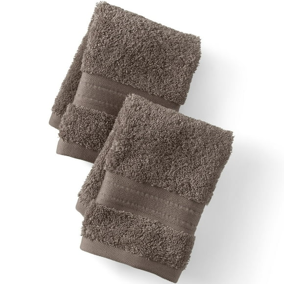 Lands' End Supima Towel Roast Walnut 13"" x 13"", 2pc