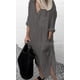 thumbnail image 1 of Summer Shirt Long Dress Women Casual Long Sleeve Side Split Button Dresses 2023 Female Elegant Solid Color Pocket Loose Dresses5XL Gao Jinjia LED, 1 of 2