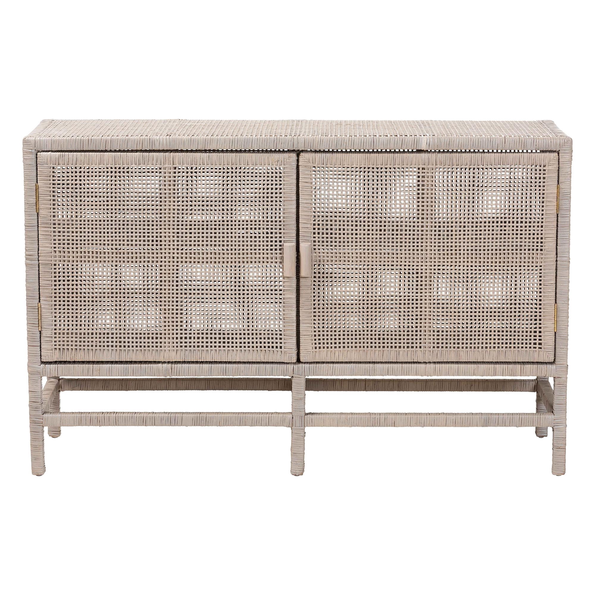 bali & pari Vivan Boho Storage Cabinet, 2-Tier, Horizontal, French Grey