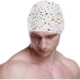 thumbnail image 2 of FYBTO Swimming Cap Geometric Rainbow Graphic Unisex Adult FYBTO Polyester, 2 of 4