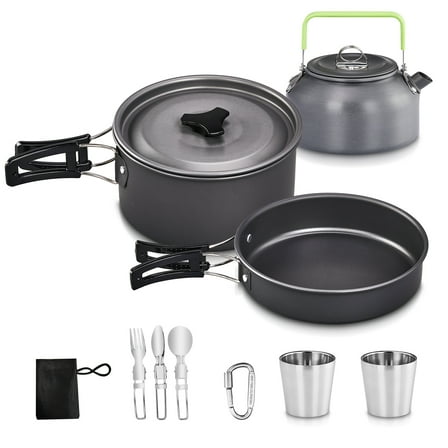 Ktaxon Camping Cookware Set Outdoor Cooking Kit Double Cookware