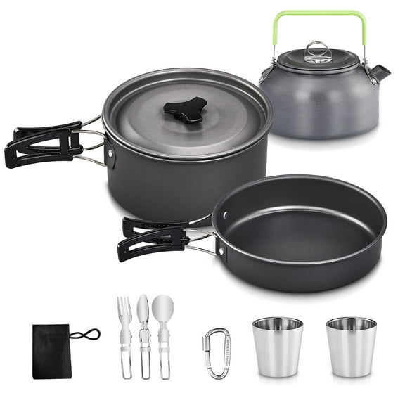 Ktaxon Camping Cookware Set Outdoor Cooking Kit Double Cookware