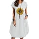 thumbnail image 4 of Vestido suelto de manga corta informal con estampado floral de algodón y lino de verano para mujer con bolsillo y cuello redondo Pompotops  ghjkhdj12048, 4 of 6