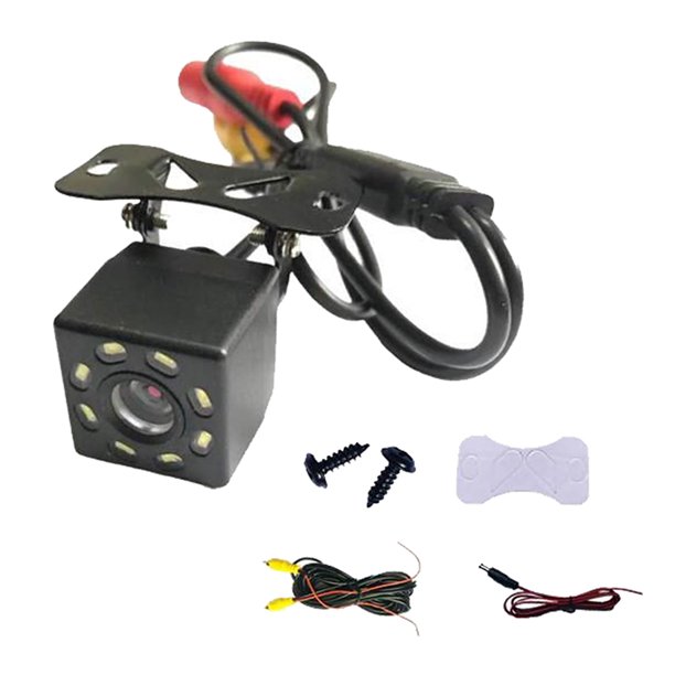 Cámara de visión trasera de respaldo Cámara De Visión Trasera De Coche CCD HD Cámara De Marcha Atrás De Estacionamiento De Respaldo Universal 8LED 8 LED Fanmusic Cámara de visión trasera de respaldo