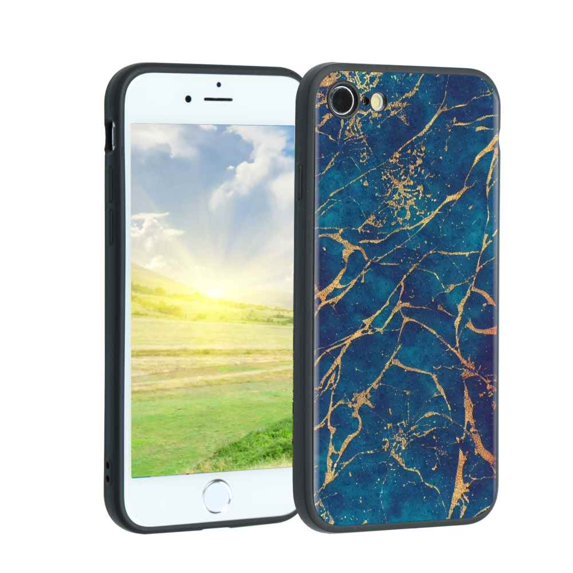Gold-Smart-Cover-For Phone Case, Degined for iPhone SE 2022 Case Men Women, Flexible Silicone Shockproof Case for iPhone SE 2022