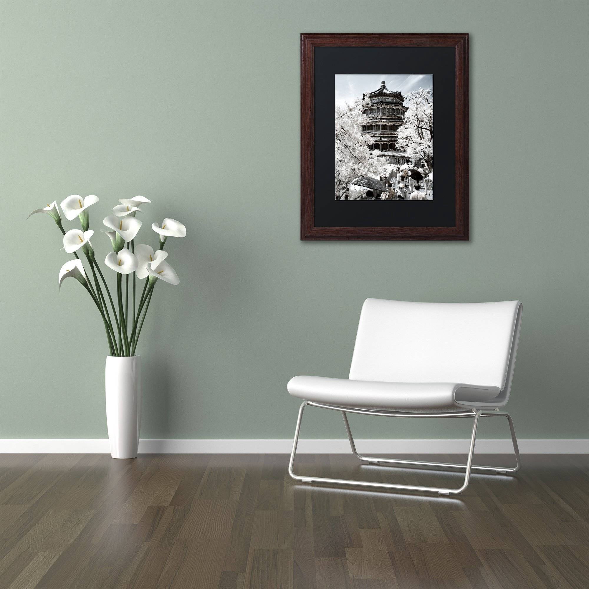 Trademark Fine Art "White Temple" Canvas Art by Philippe Hugonnard, Black Matte, Wood Frame