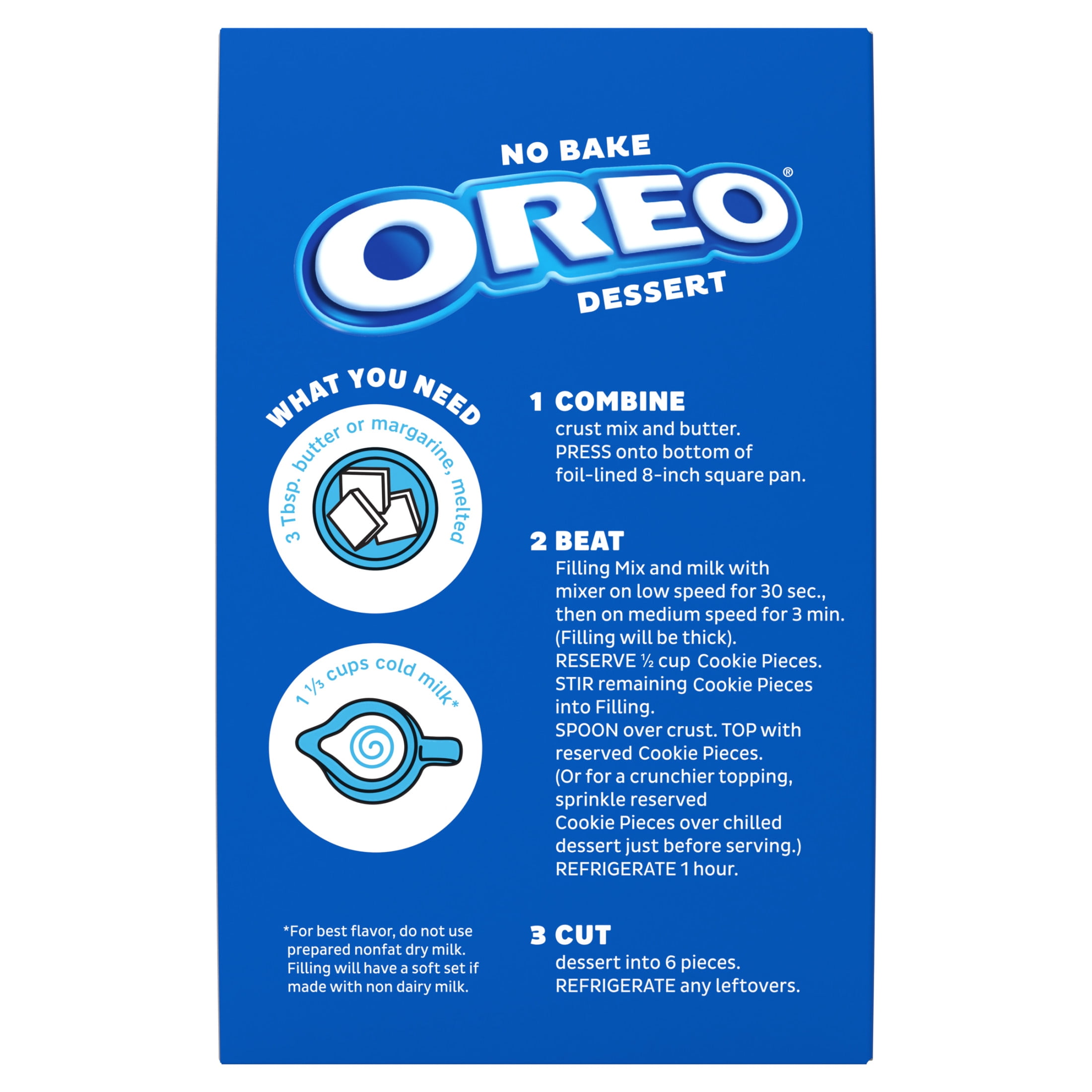 Jell-O No Bake Oreo Dessert Kit with Filling Mix, Crust Mix & Cookie Pieces, 12.6 oz Box