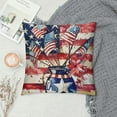 thumbnail image 2 of Creowell  4th of July Patriotic Stripes Throw Pillow Covers,  Independence Memorial Day USA Flag Gnome Vases Truck Decorations for Sofa Couch, 2 of 5