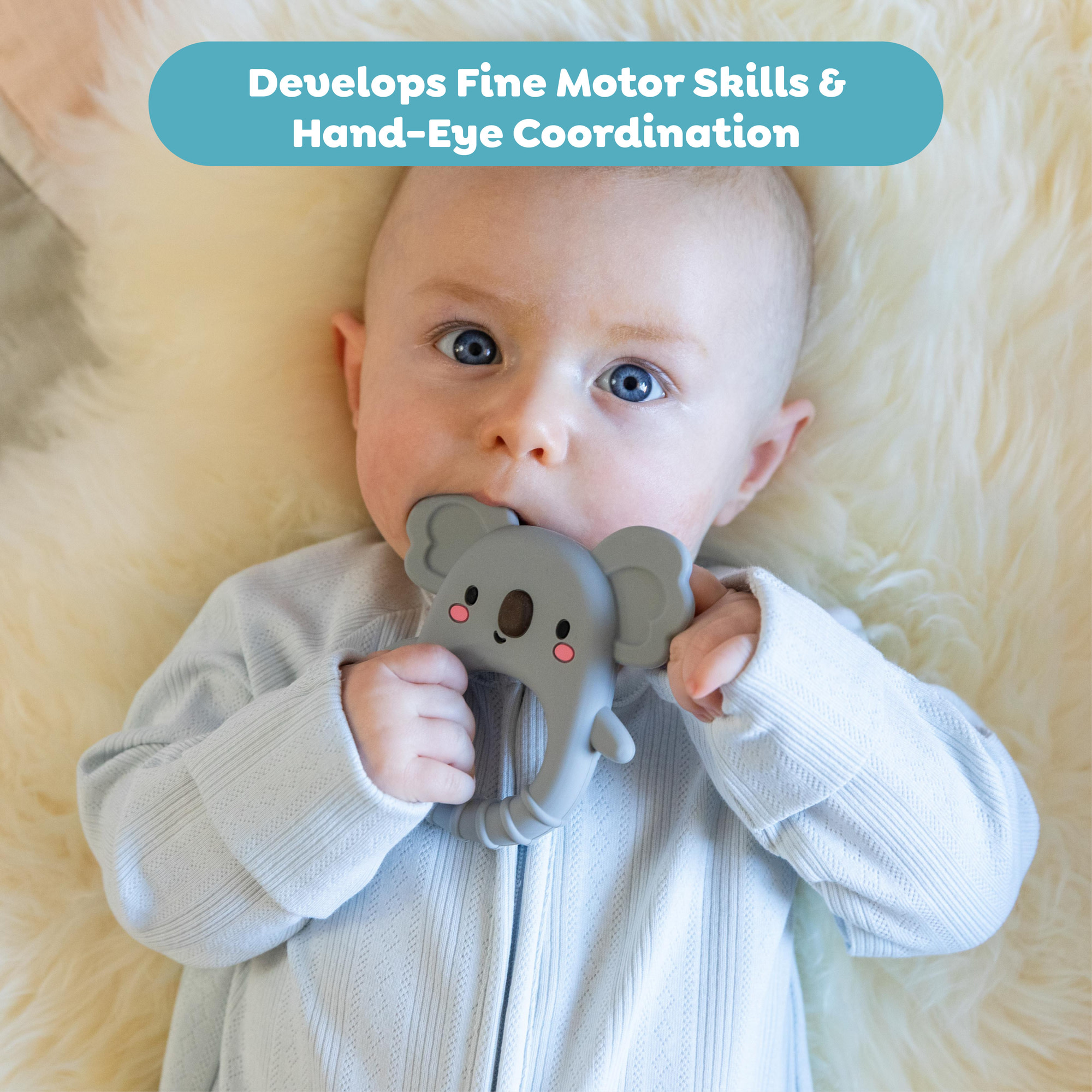 Tiger Tribe Silicone Teether Koala Soft BPA-Free Teething Relief Sensory Toy for Infants Newborns 0-18 Months