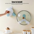 thumbnail image 4 of Soporte giratorio para tapa de olla, soporte plegable para almacenamiento de cocina montado en la pared, tablas de cortar blancas, platos, recipientes reutilizables en gabinetes y sartenes, 4 of 5