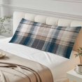 thumbnail image 4 of Blue Brown Plaid Body Pillow Covers, Modern Abstract Striped Gingham Checked Soft Throw Pillow Cases with Invisible Zipper, Decorative Pillowcase Pillows Protectors for Sofa Bed Couchair 20"x54", 4 of 9