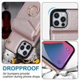 thumbnail image 4 of Elegante funda multifuncional tipo cartera para iPhone 12 con correas, ranura para tarjetas, soporte para anillo, protección para cámara, material de PU, diseño a prueba de golpes y antirrobo., 4 of 5