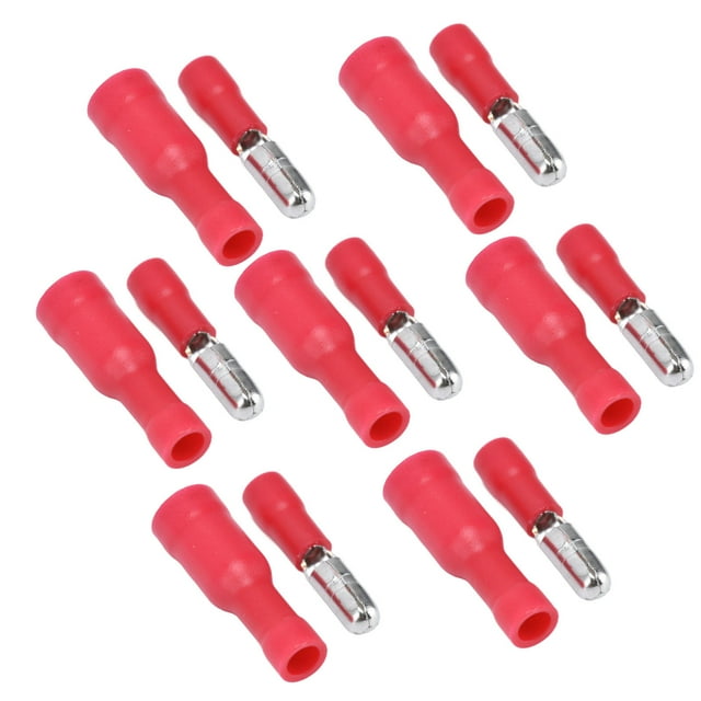 Conectores eléctricos aislados, 50 pares de cables aislados macho hembra conector a tope macho hembra terminales de engarzado uso conveniente