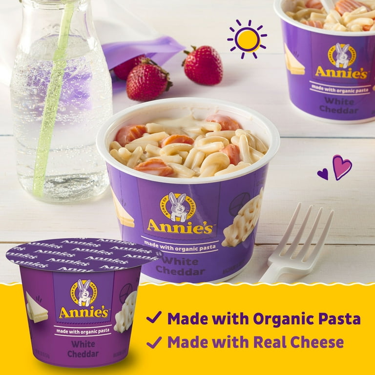 Annie's, Organic White Cheddar Mac and Cheese Cup, 2.01 oz Annie's, Organic White Cheddar Mac and Cheese Cup, 2.01 oz