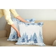 thumbnail image 2 of Ambesonne Winter Throw Pillow Cover 2 Pack, Deer Pine Trees Xmas, 24", Blue White, 2 of 7