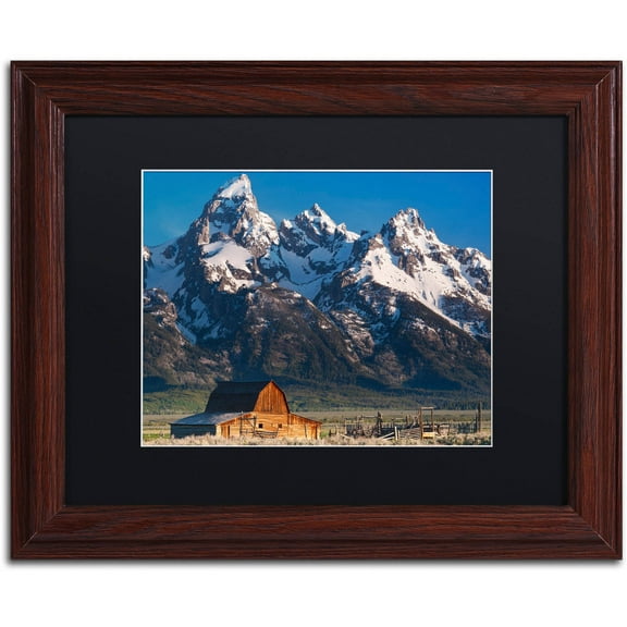 Trademark Fine Art "John Moulton Barn" Canvas Art by Michael Blanchette Photography Black Matte, Wood Frame