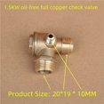 thumbnail image 3 of Piston-Driven Compact Oil-Free Air Compressor Accessory: Pure Copper One-Way Check Valve with 1/2*1/2 Female Threaded Three-Way Design and Lock Core Screw for Efficient Unidirectional Flow &, 3 of 5