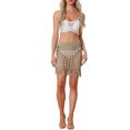 thumbnail image 2 of INSPIRE CHIC Crochet Skirt for Women Tassel Mesh Cover Up Skirts Drawstring Beach Skirt XS Khaki, 2 of 6