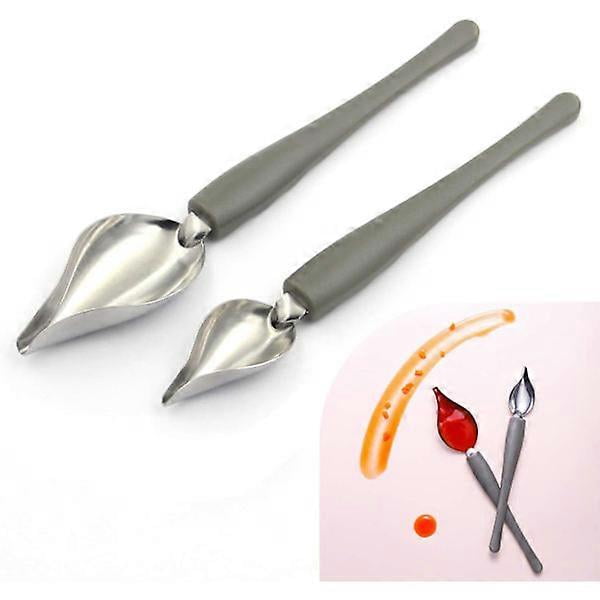 Culinary drawing decoration spoons set, 2 pcs multi-use stainless steel