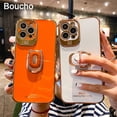 thumbnail image 2 of Funda de teléfono Boucho de lujo galvanizada para iphone 14 Plus 13 12 Pro MAX 11Pro XS XR X SE 6 7 8 plus funda de agarre de anillo con soporte para teléfono Tan Jianjun unisex, 2 of 2