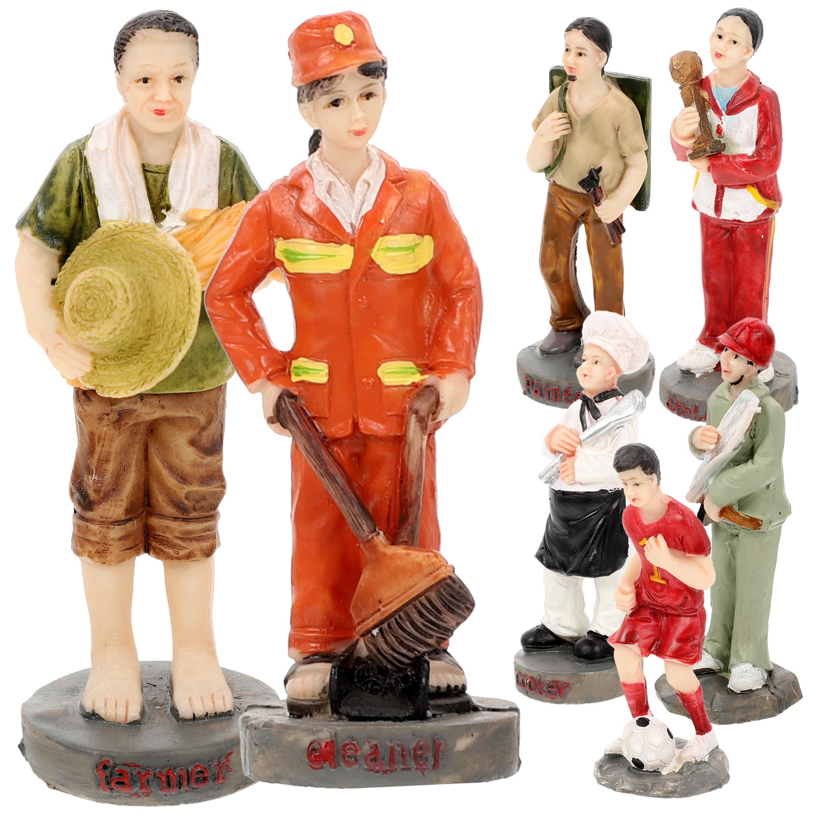 FOLOYORI 7Pcs Mini People Figurines for Miniature Scene Creation Role Play and Tabletop Ornament present