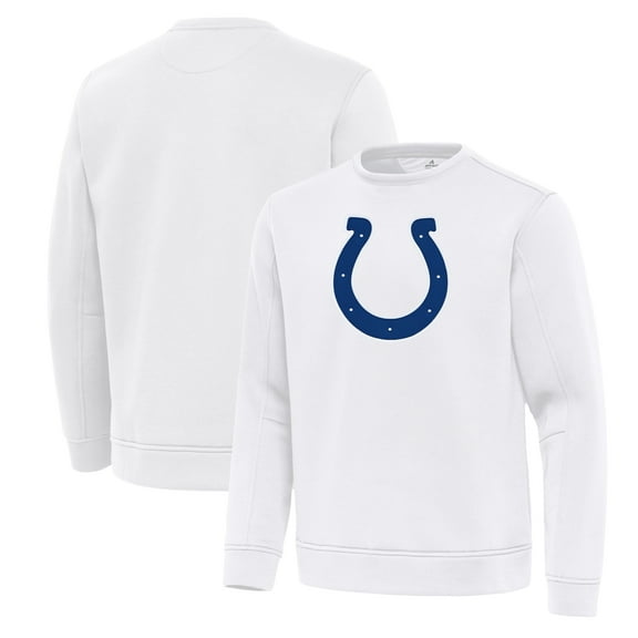 Men's Antigua White Indianapolis Colts Relevant Lightweight Pullover Sweatshirt