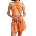 thumbnail image 2 of Biekopu Women Summer Playsuit,Wrap Front Floral Cutout Backless Jumpsuits Shorts Clubwear, 2 of 9