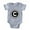 Heather Gray, variant on - Monogram Medallion C - Cute Infant Baby Football Bodysuit