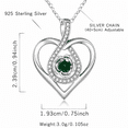 thumbnail image 5 of 925 Sterling Silver May Birthstone Necklace for Women, Rose Flower Heart Pendant Jewelry, Birthday Gifts for Mom/Wife/Girlfriend, 5 of 6