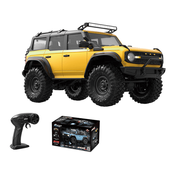 1:16 Scale 2.4GHz RC Rock Crawler with 4WD, LED Lights, and Independent Suspension - HB-R1601 Bronco Yellow