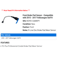 thumbnail image 2 of Front Brake Pad Sensor - Compatible with 2015 - 2017 Volkswagen Golf R 2016, 2 of 2