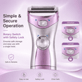 thumbnail image 6 of Artrylin SatinShave Essential Women's Electric Shaver, Wet & Dry Cordless Lady Shaver for Legs Body Underarm Bikini, Hypoallergenic Foil, Compact Travel Shower Safe – Purple, 6 of 7