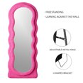 thumbnail image 5 of TinyTimes 63"x24" Wavy Full Length Mirror with Stand Large Wall Decor Mirror, Pink, 5 of 8