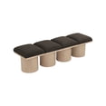 thumbnail image 5 of Meridian Furniture Pavilion Brown Boucle Fabric Bench, 5 of 7